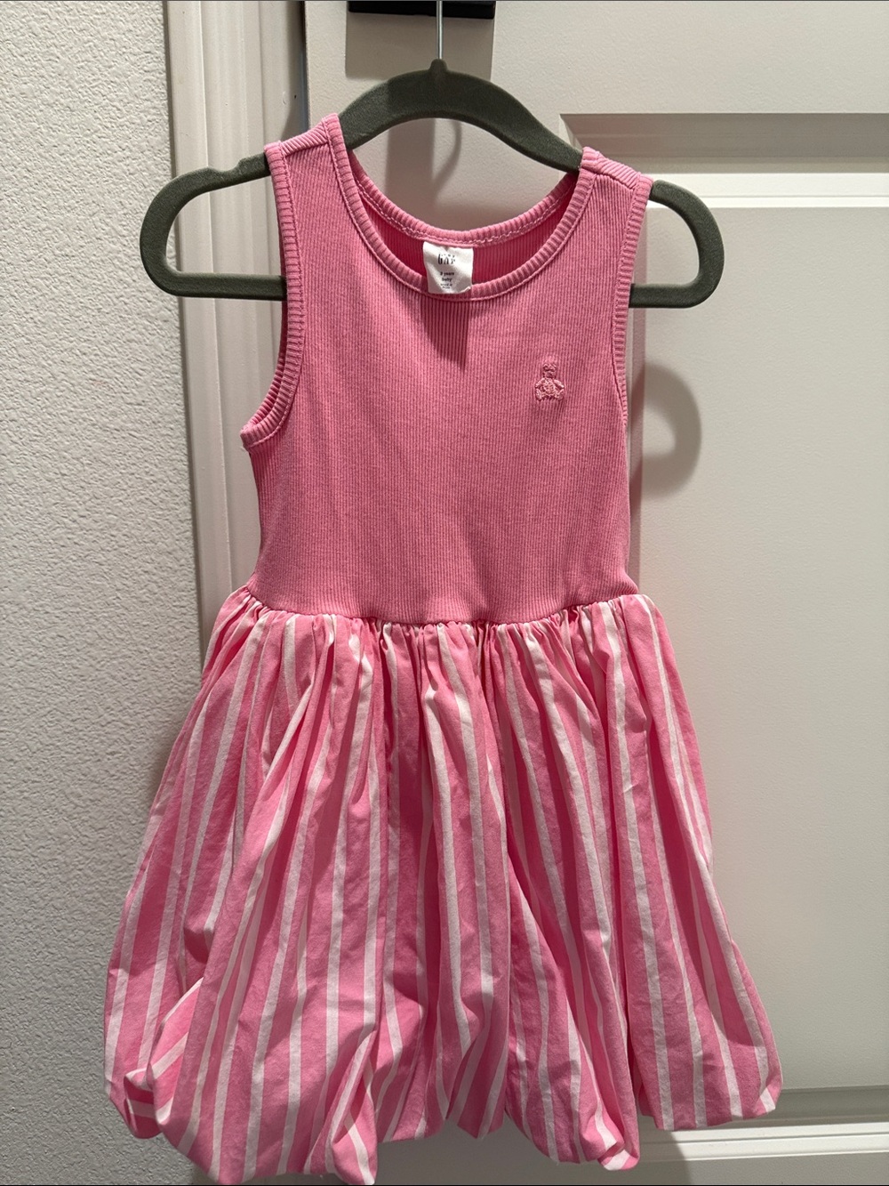 GAP Pink Sleeveless Striped Bubble Dress